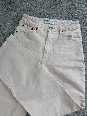 Abercrombie & Fitch Light Pink Straight Leg Jeans